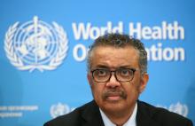 Director-General of the WHO Tedros Adhanom Ghebreyesus, attends a news conference on the coronavirus (COVID-2019) in Geneva, Switzerland, February 24, 2020. PHOTO BY REUTERS/Denis Balibouse