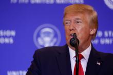 U.S. President Donald Trump addresses a news conference on the sidelines of the 74th session of the United Nations General Assembly (UNGA) in New York City, New York, U.S., September 25, 2019. PHOTO BY REUTERS/Jonathan Ernst