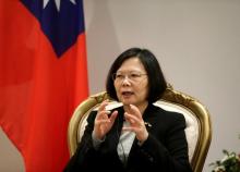 Taiwan's President Tsai Ing-wen speaks during a interview in Luque, Paraguay, June 28, 2016. PHOTO BY REUTERS/Jorge Adorno