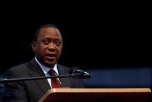 President Uhuru Kenyatta speaks after he was announced winner of the repeat presidential election, in Nairobi, Kenya, October 30, 2017. PHOTO BY REUTERS/Thomas Mukoya