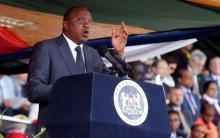 Kenya's President Uhuru Kenyatta addresses guests during the national celebration to mark Kenya's Jamhuri Day (Independence Day) at the Nyayo Stadium in Nairobi, December 12, 2016. PHOTO BY REUTERS/Thomas Mukoya