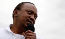 Kenya's President Uhuru Kenyatta addresses his supporters at Burma market after his election win was declared invalid by the Supreme Court in Nairobi, Kenya, September 1, 2017. PHOTO BY REUTERS/Thomas Mukoya