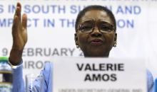 United Nations Under-Secretary-General for Humanitarian Affairs and Emergency Relief Coordinator Valerie Amos addresses a news conference in Kenya's capital Nairobi, February 9, 2015 on the Humanitarian Crisis in South Sudan. PHOTO BY REUTERS/Thomas Mukoya