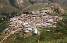 A general view shows a village near the Marco gold mine in Mukungwe locality in Walungu territory of South Kivu