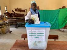 A man casts his vote at a polling station during presidential election in Nouakchott, Mauritania, June 22, 2019. PHOTO BY REUTERS/Media Coulibaly