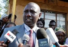 Kenya's Deputy President William Ruto addresses the media at the Kosachei Primary school near his home in Sugoi village near Eldoret, Kenya. PHOTO BY REUTERS/Thomas Mukoya