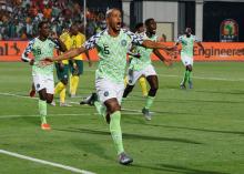 Nigeria's William Troost-Ekong celebrates scoring their second goal. PHOTO BY REUTERS/Amr Abdallah Dalsh