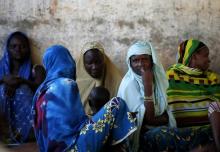 Internally displaced women from Bangui attend a community meeting in Bambari, June 16, 2014. PHOTO BY REUTERS/Goran Tomasevic