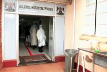 Zimbabwe's health workers wear protective suits during a training exercise aimed at preparing workers to deal with any potential coronavirus cases at a hospital in Harare, Zimbabwe, February 14, 2020. PHOTO BY REUTERS/Philimon Bulawayo