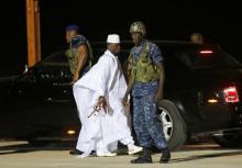 Former Gambian President Yahya Jammeh arrives at the airport before flying into exile from Gambia, January 21, 2017. PHOTO BY REUTERS/Thierry Gouegnon