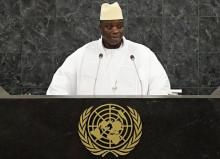 Then-Gambian President Yahya Jammeh addresses the 68th United Nations General Assembly at U.N. headquarters in New York, September 27, 2013. PHOTO BY REUTERS/Andrew Burton