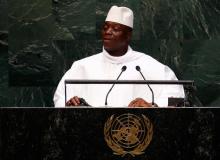 Al Hadji Yahya Jammeh, President of the Republic of the Gambia, addresses the 69th United Nations General Assembly at the U.N. headquarters in New York, September 25, 2014. PHOTO BY REUTERS/Lucas Jackson