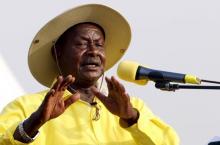 Uganda's President and ruling party National Resistance Movement (NRM) presidential candidate Yoweri Museveni addresses a campaign rally ahead of the February 18 presidential election, in the capital Kampala, February 11, 2016. PHOTO BY REUTERS/James Akena