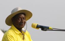 Uganda's President Yoweri Museveni speaks during a campaign. PHOTO BY REUTERS/James Akena