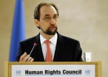 United Nations (U.N.) High Commissioner for Human Rights Zeid Ra'ad Al Hussein addresses the 31st session of the Human Rights Council at the U.N. European headquarters in Geneva, Switzerland, February 29, 2016. PHOTO BY REUTERS/Denis Ba