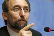 Jordan's Prince Zeid Ra'ad Zeid al-Hussein, U.N. High Commissioner for Human Rights speaks during a news conference at the United Nations European headquarters in Geneva, October 16, 2014. PHOTO BY REUTERS/Denis Balibouse