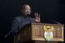 South African President Jacob Zuma speaks at a Human Rights Day rally in Durban, South Africa, March 21, 2016. PHOTO BY REUTERS/Rogan Ward