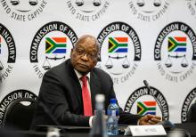 Former South African President Jacob Zuma appears before the Commission of Inquiry into State Capture in Johannesburg, South Africa, July 15, 2019. PHOTO BY REUTERS/Wikus de Wet/Pool