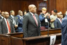 Former South African president Jacob Zuma appears in court in Durban, South Africa, June 8, 2018. PHOTO BY REUTERS/Marco Longari