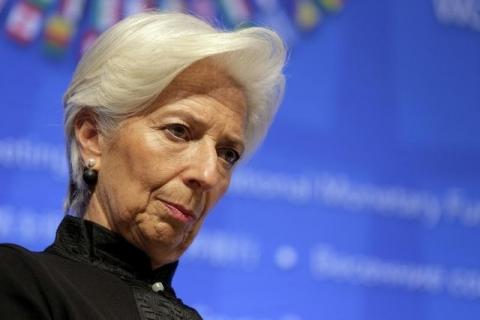 IMF Managing Director Christine Lagarde speaks about strengthening global tax policy at the 2016 IMF World Bank Spring Meeting in Washington, April 17, 2016. PHOTO BY REUTERS/Joshua Roberts