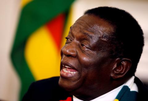 Zimbabwe's President Emmerson Mnangagwa gives a media conference at State House in Harare, Zimbabwe, August 3, 2018. PHOTO BY REUTERS/Philimon Bulawayo
