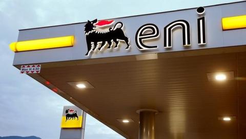 The logo of Italian energy company Eni is seen at an Agip gas station in Lugano, Switzerland June 3, 2016. PHOTO BY REUTERS/Arnd Wiegmann
