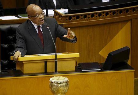 South Africa's President Jacob Zuma answers questions in parliament in Cape Town, August 6, 2015. PHOTO BY REUTERS/Mike Hutchings