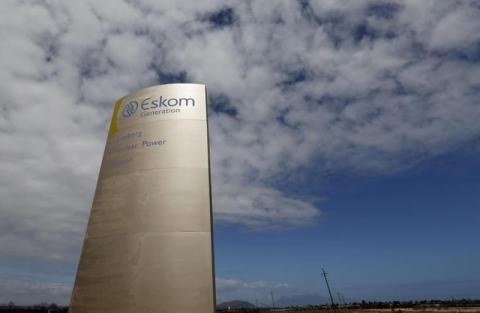 The logo of state power utility Eskom stands outside Cape Town's Koeberg nuclear power plant in this picture taken March 20, 2016. PHOTO BY REUTERS/Mike Hutchings
