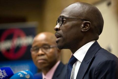  South Africa's Finance Minister Malusi Gigaba attends a news conference in Pretoria, South Africa, April 4, 2017. PHOTO BY REUTERS/James Oatway