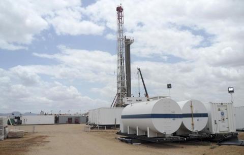 A general view shows an oil rig used in drilling at the Ngamia-1 well on Block 10BB, in the Lokichar basin, which is part of the East African Rift System, in Turkana County, April 5, 2012. PHOTO BY REUTERS/Njuwa Maina