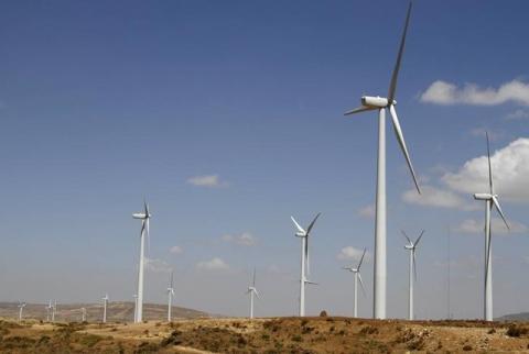 Wind turbines are erected at the Ashegoda Wind Farm near a village in Mekelle, Tigray, 780 km (485 miles) north of Addis Ababa October 25, 2013. Africa's biggest wind farm began production in Ethiopia on Saturday, aiding efforts to diversify electricity generation from hydropower plants. PHOTO BY REUTERS/Kumerra Gemechu