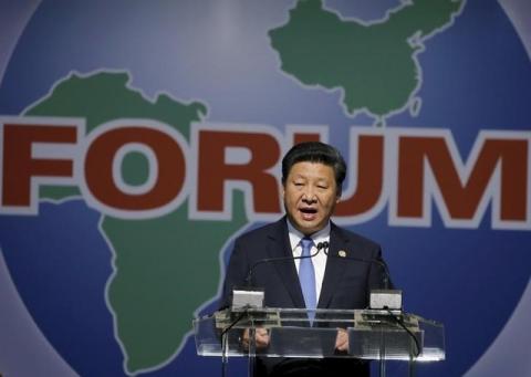 China's President Xi Jinping speaks during a Forum on China-Africa Cooperation in Sandton, Johannesburg, December 4, 2015. PHOTO BY REUTERS/Siphiwe Sibeko
