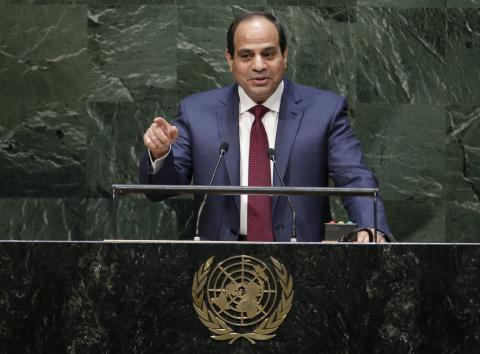 Egypt's President Abdel Fattah al-Sisi addresses the 69th United Nations General Assembly at U.N. headquarters in New York