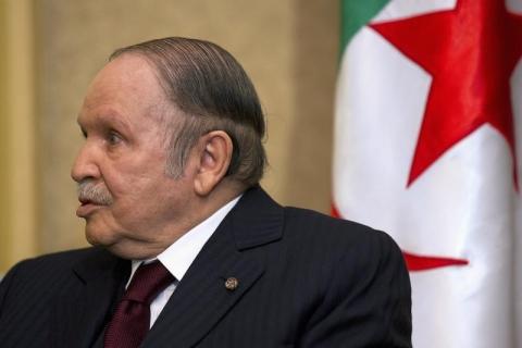 Algerian President Abdelaziz Bouteflika meets with U.S. Secretary of State John Kerry (not pictured) in Zeralda, outside of Algiers, April 3, 2014. PHOTO BY REUTERS/Jacquelyn Martin