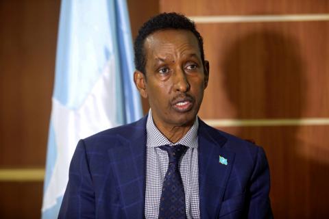 Somali Foreign Minister Ahmed Isse Awad speaks during an interview with Reuters in Mogadishu, Somalia, April 20, 2018. PHOTO BY REUTERS/Feisal Omar