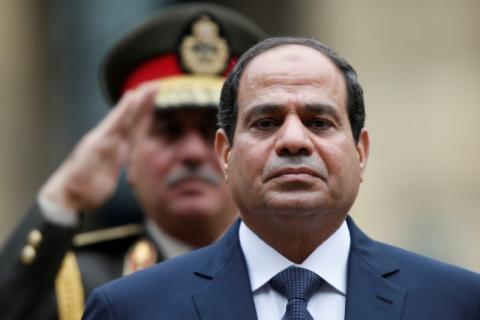 Egyptian President Abdel Fattah al-Sisi attends a military ceremony in the courtyard of the Hotel des Invalides in Paris, France, November 26, 2014. PHOTO BY REUTERS/Charles Platiau