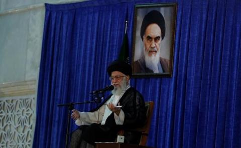Iran's Supreme Leader Ayatollah Ali Khamenei delivers a speech during a ceremony marking the death anniversary of the founder of the Islamic Republic Ayatollah Ruhollah Khomeini, in Tehran, Iran, June 4, 2017. PHOTO BY REUTERS/TIMA
