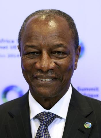 Guinea's President Alpha Conde poses during an European Union (EU)-Africa summit in Brussels April 2, 2014. PHOTO BY REUTERS/Francois Lenoir
