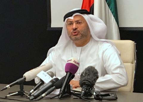 UAE Minister of State for Foreign Affairs Anwar Gargash talks during a news conference in Dubai, United Arab Emirates, June 24, 2017. PHOTO BY REUTERS/Abdel Hadi Ramahi