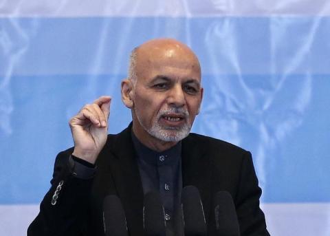 Afghan President Ashraf Ghani speaks during a ceremony for the International Human Rights Day in Kabul, December 14, 2014. PHOTO BY REUTERS/Mohammad Ismail