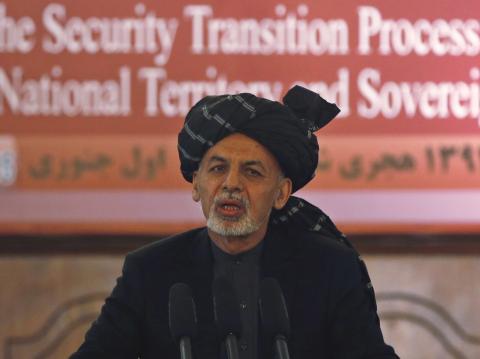 Afghanistan's President Ashraf Ghani speaks during a event in Kabul, January 1, 2015. PHOTO BY REUTERS/Omar Sobhani