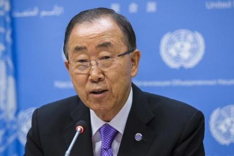 United Nations Secretary General Ban Ki-moon addresses the media ahead of the U.N. General Debate at U.N. headquarters in New York, September 16, 2015. PHOTO BY REUTERS/Lucas Jackson