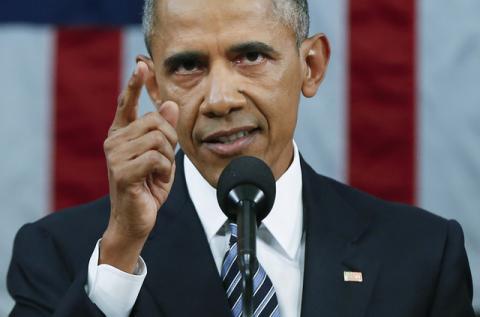 U.S. President Barack Obama delivers his final State of the Union address to a joint session of Congress in Washington, January 12, 2016. PHOTO BY REUTERS/Evan Vucci