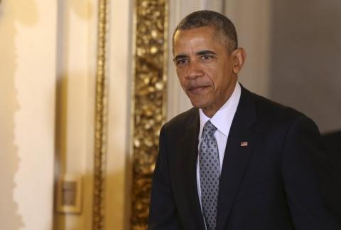 U.S. President Barack Obama arrives to meet Argentina's President Mauricio Macri (not seen) at the Casa Rosada government house in Buenos Aires, March 23, 2016. PHOTO BY REUTERS/David Fernandez