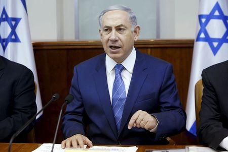 Israel's Prime Minister Benjamin Netanyahu attends the weekly cabinet meeting at his office in Jerusalem, August 2, 2015. PHOTO BY REUTERS/Gali Tibbon