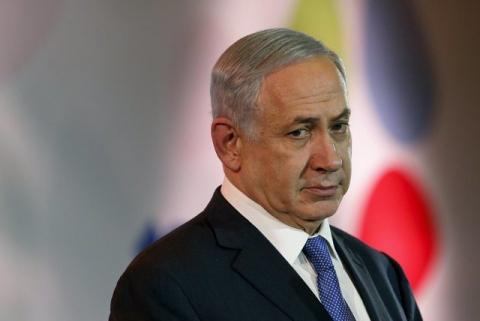 Israel's Prime Minister Benjamin Netanyahu speaks to members of the foreign media during the annual toast for the new year in Jerusalem, January 14, 2016. PHOTO BY REUTERS/Amir Cohen