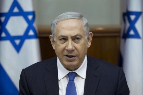 Israeli Prime Minister Benjamin Netanyahu attends the weekly cabinet meeting at his office in Jerusalem, January 24, 2016. PHOTO BY REUTERS/Abir Sultan