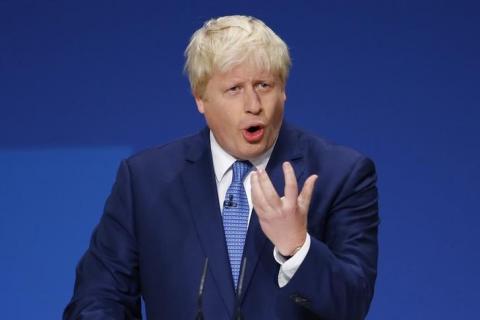 London Mayor Boris Johnson speaks during the Conservative Party Conference in Birmingham, central England