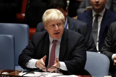 British Foreign Secretary Boris Johnson addresses a meeting of the United Nations Security Council to address the situation in the Middle East during the General Assembly for the 71st session of the U.N. General Assembly at U.N. headquarters in New York, U.S., September 21, 2016. PHOTO BY REUTERS/Lucas Jackson