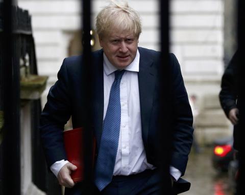 Britain's Foreign Secretary Boris Johnson arrives for a cabinet meeting in Downing Street, London, January 31, 2017. PHOTO BY REUTERS/Peter Nicholls